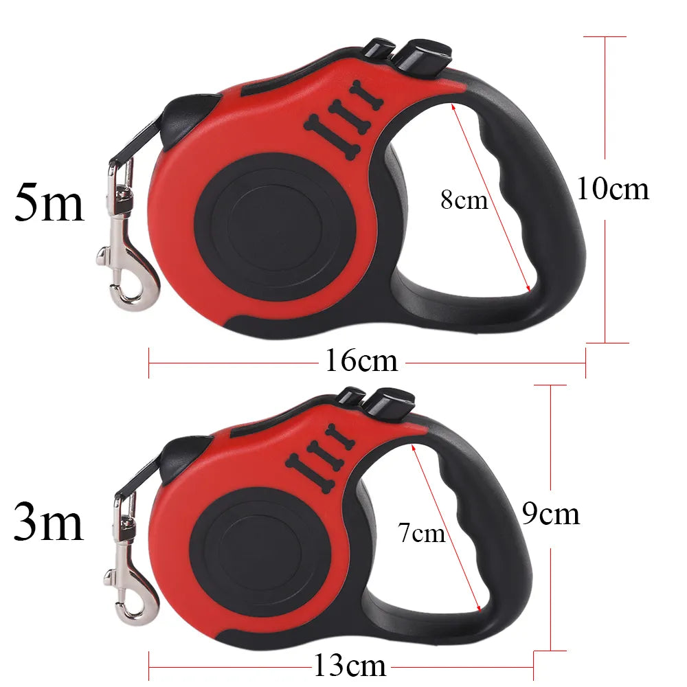 3M 5M Dog Leash for Small Dogs Cat Automatic Retractable Durable Nylon Lead Puppy Outdoor Travel Walking Hiking Traction Rope